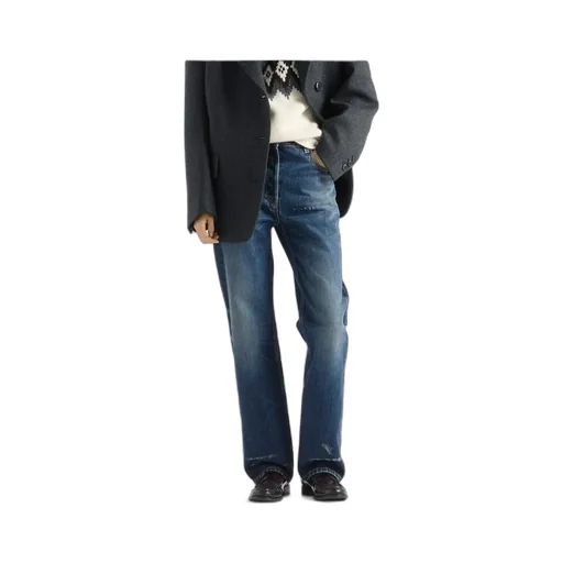 Prada Straight-Leg Distressed Denim Jeans