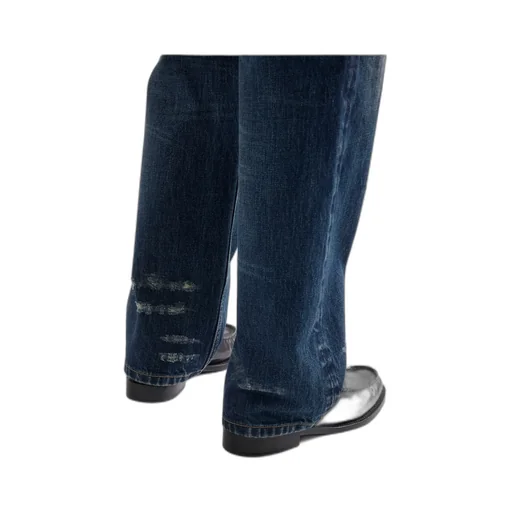 Prada Straight-Leg Distressed Denim Jeans