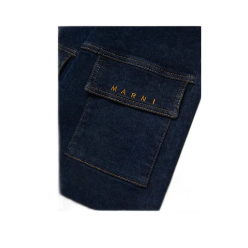 Marni Kids Logo Embroidered Cargo Jeans