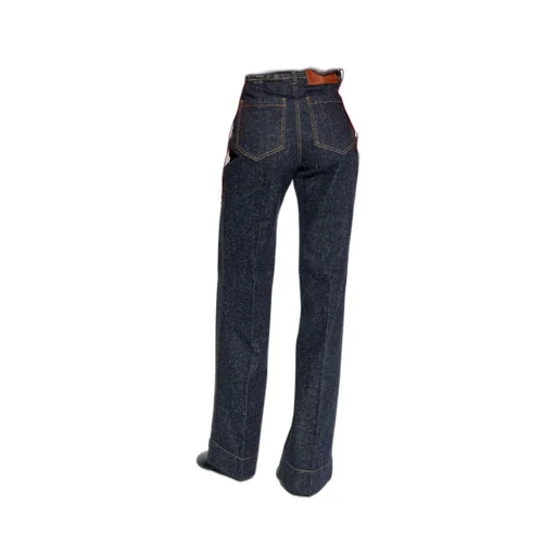 Victoria Beckham Logo Embroidered Wide-Leg Jeans