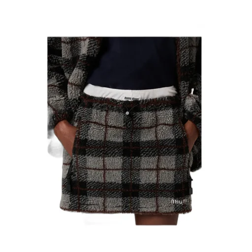 Checked Teddy Miniskirt