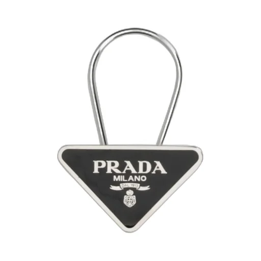 Prada Triangle-Logo Keychain