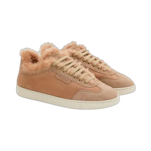 Low Cut Sneaker With Shearling Detail