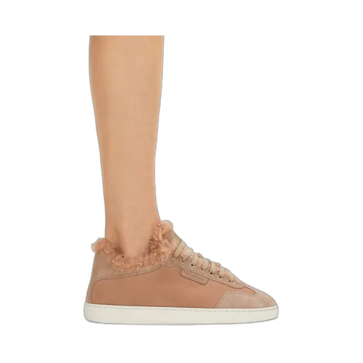 Low Cut Sneaker With Shearling Detail