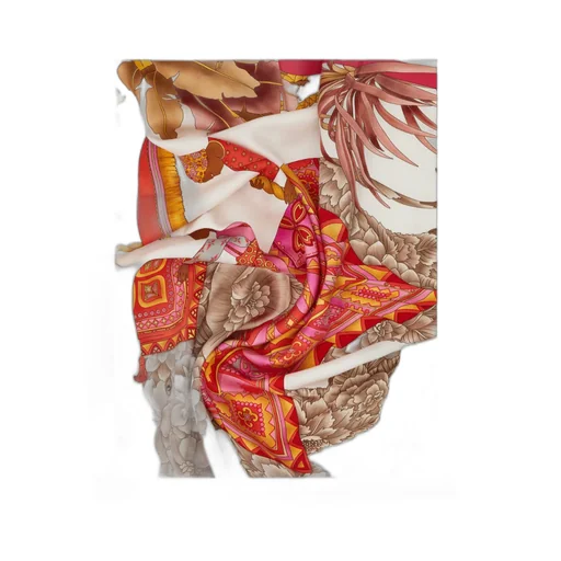 India Print Silk Scarf