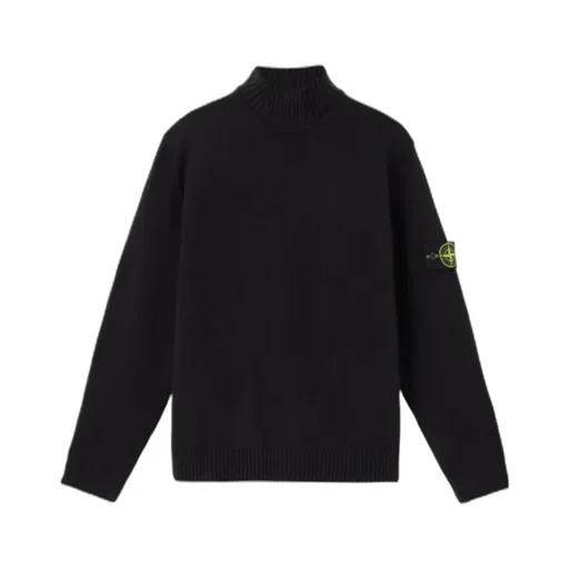 Stone Island Logo Patch Turtleneck Jumper