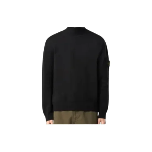 Stone Island Logo Patch Turtleneck Jumper