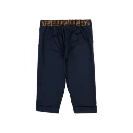 Fendi Kids Logo Embroidered Trousers