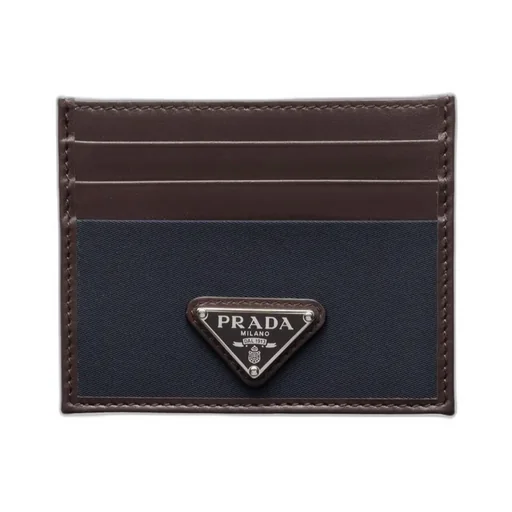 Prada Triangle-Logo Two-Toned Cardholder