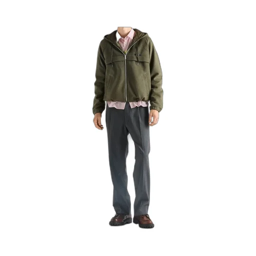 Hooded Technical Fabric Blouson Jacket