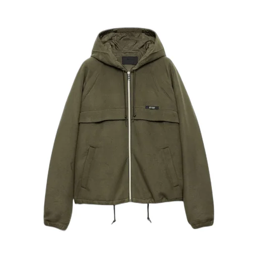 Hooded Technical Fabric Blouson Jacket