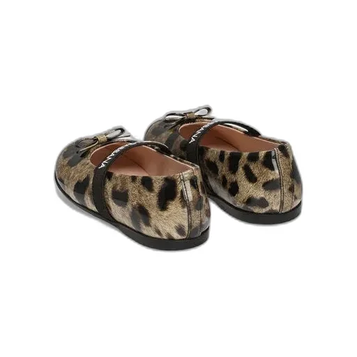 Leopard-Print Bow Ballerinas