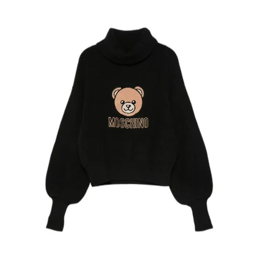 Teddy-Embroidered Turtleneck Sweater