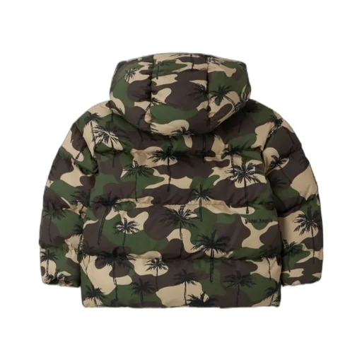 Palm Angels Kids Palm-Tree Hooded Puffer Jacket