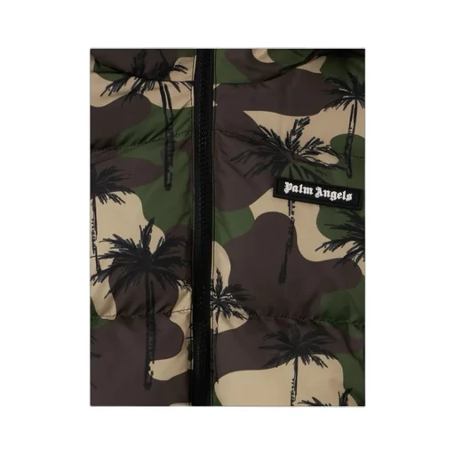 Palm Angels Kids Palm-Tree Hooded Puffer Jacket
