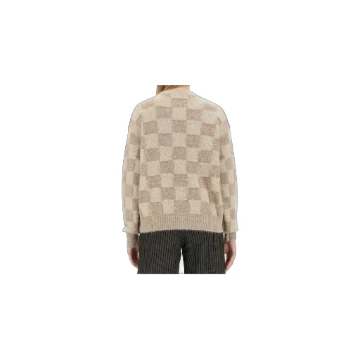 Checkerboard Knitted Cardigan