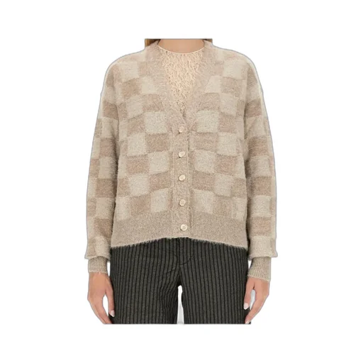 Checkerboard Knitted Cardigan