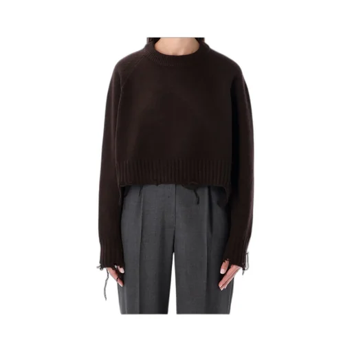 Low Classic Damaged Cropped Knitted Sweater