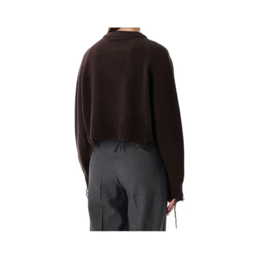 Low Classic Damaged Cropped Knitted Sweater