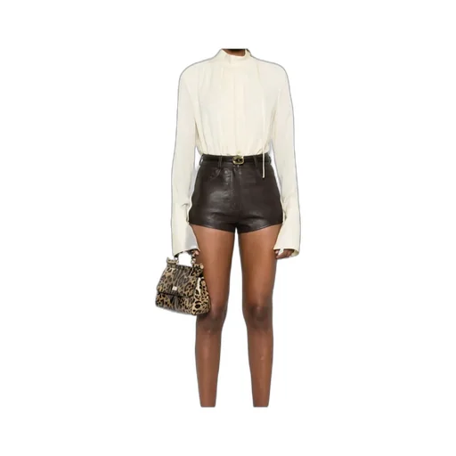 Pleated High-Neck Top