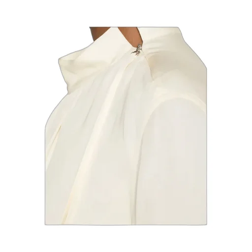 Pleated High-Neck Top
