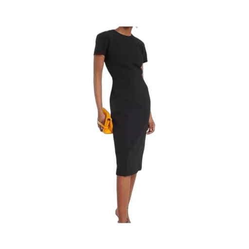 Fitted T-Shirt Crepe Midi Dress