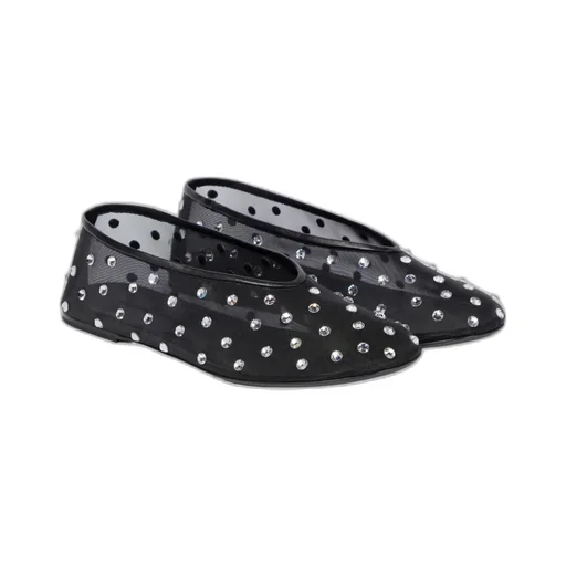 Marcy Crystal-Embellished Ballet Flats