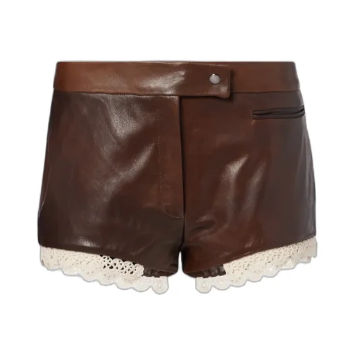 Crochet Leather Shorts