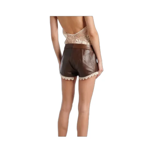 Crochet Leather Shorts