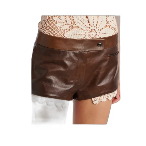 Crochet Leather Shorts