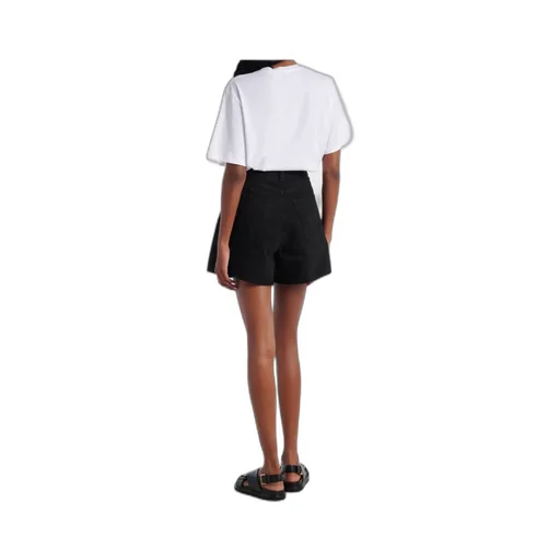 Rhoda Ruched High-Rise Denim Shorts