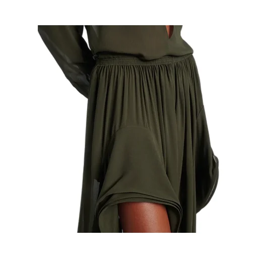 Ruffled Georgette Wide-Leg Pants