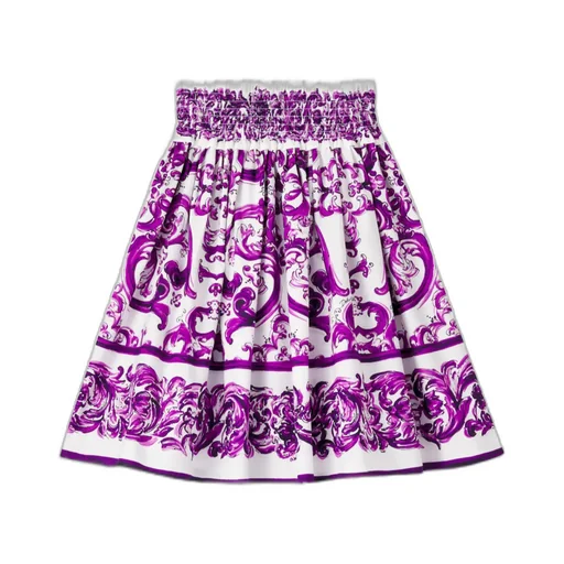 Majolica Printed Cotton Poplin Skirt