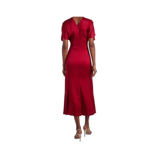 Gathered CrÊPe Satin Midi Dress