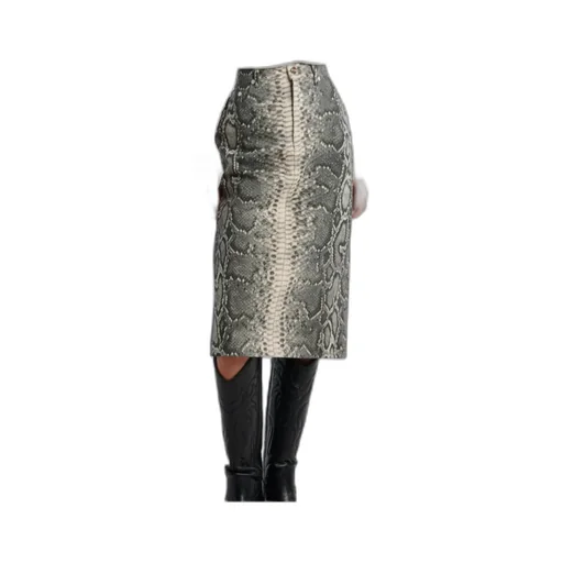 Adelaide Snake-Print Cotton Midi Skirt