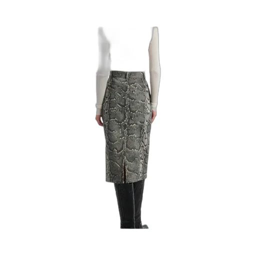 Adelaide Snake-Print Cotton Midi Skirt
