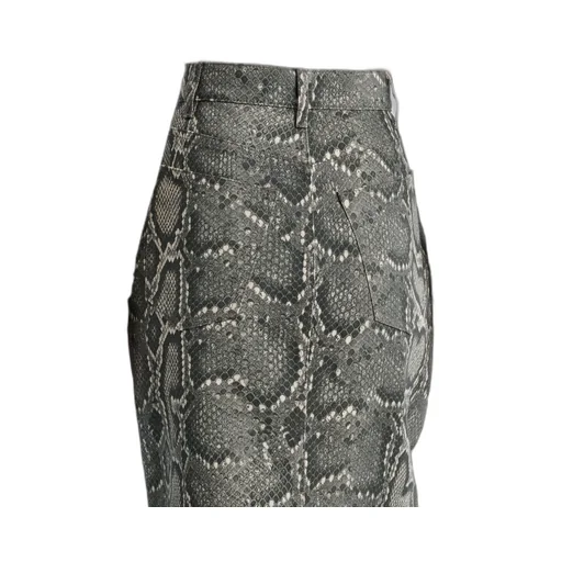 Adelaide Snake-Print Cotton Midi Skirt