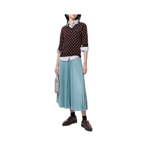 Polka Dot-Print V-Neck Jumper