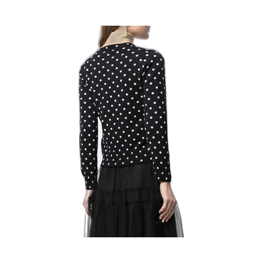 Polka Dot-Print V-Neck Jumper