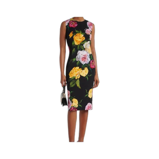Floral Silk-Blend Midi Dress