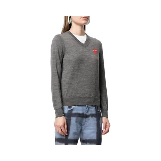 Intarsia Knit-Logo V-Neck Jumper