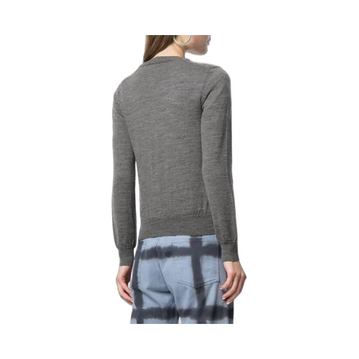 Intarsia Knit-Logo V-Neck Jumper
