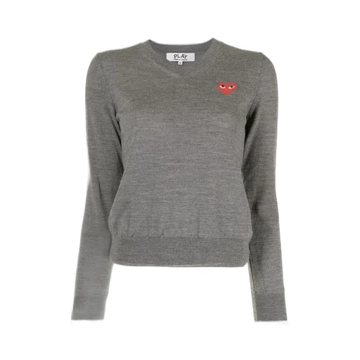 Intarsia Knit-Logo V-Neck Jumper
