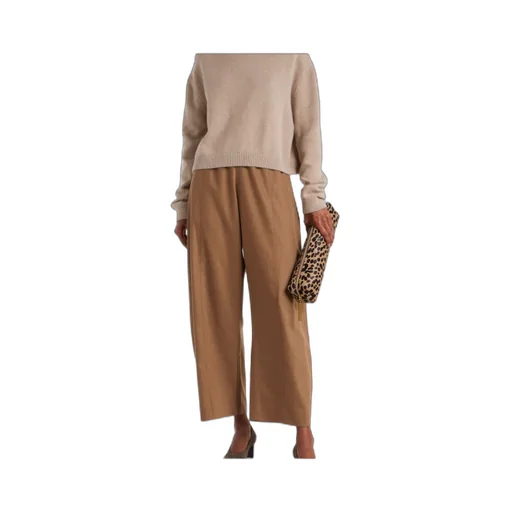 Clover Mid-Rise Wool Barrel-Leg Pants