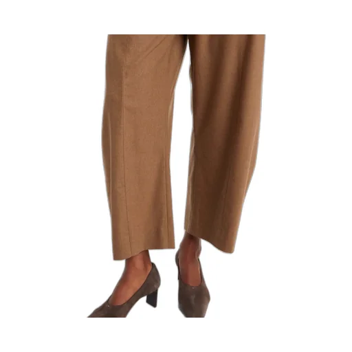 Clover Mid-Rise Wool Barrel-Leg Pants