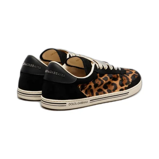 Saint Tropez Light Suede-Trimmed Calf Hair Sneakers