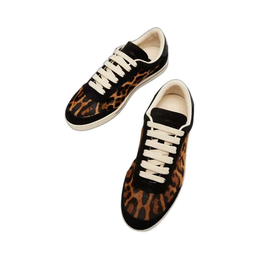 Saint Tropez Light Suede-Trimmed Calf Hair Sneakers