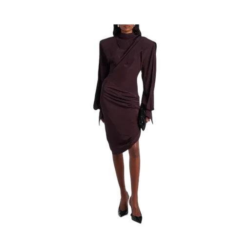 Asymmetric Mini Dress With Drapes