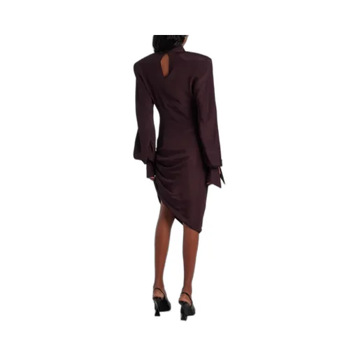 Asymmetric Mini Dress With Drapes