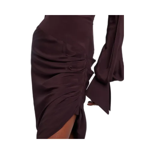 Asymmetric Mini Dress With Drapes
